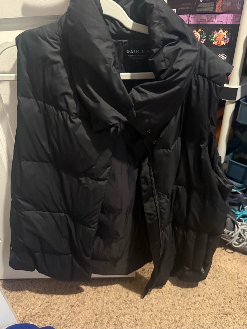 Athleta Women's Black Puffer Vest